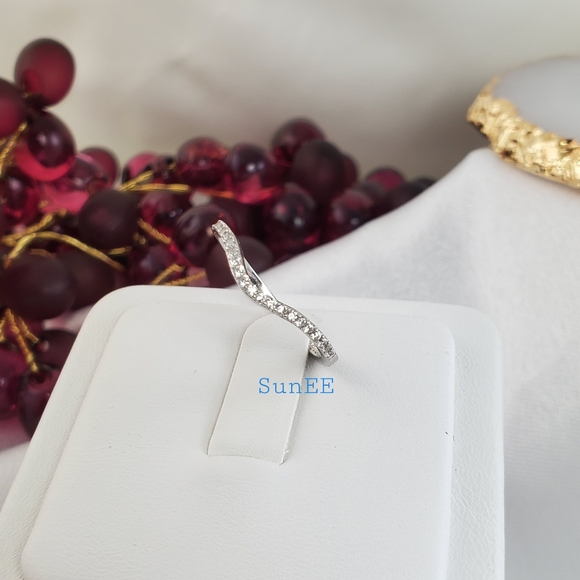 Real 925 Curve  Band Promise Ring - Picture 2 of 2